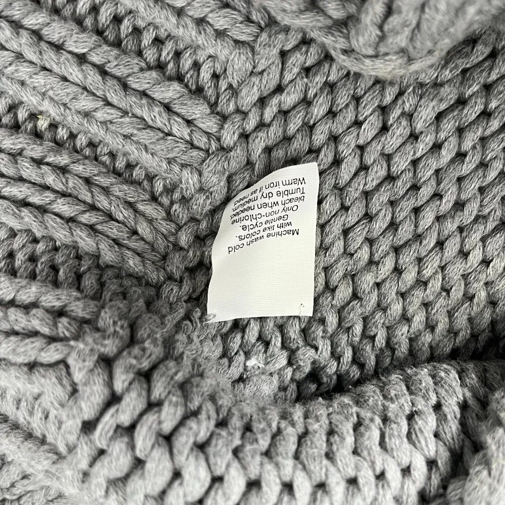 J. Crew Vintage Hand Knit Cotton Roll Neck Gray Swater - Picture 11 of 11